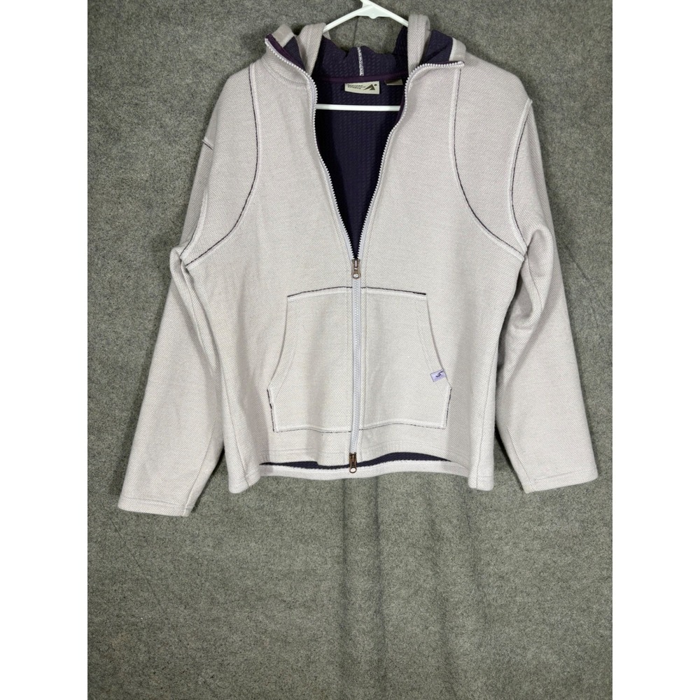 Eastern Mountain Sports Womens XL Wool Blend Waffle Knit Full Zip Hoodie F06AAD2